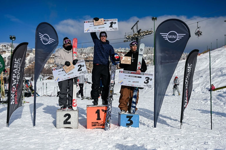 Tre rider sul podio della Coppa Europa di freeski allo Snowpark